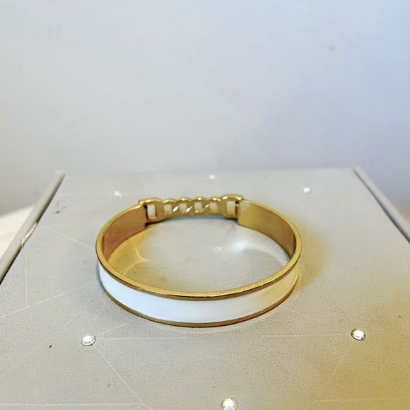 BCBG White Enamel Hinge Bracelet - Picture 3 of 5